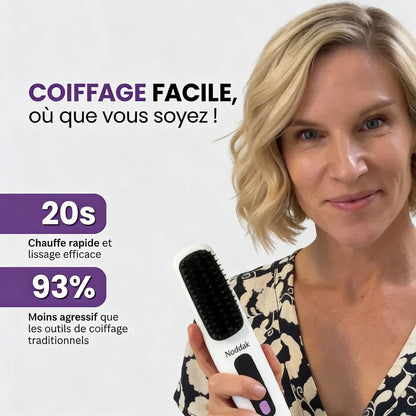 La PREMIÈRE brosse coiffante intelligente pour cheveux courts - Brosse NODDAK™