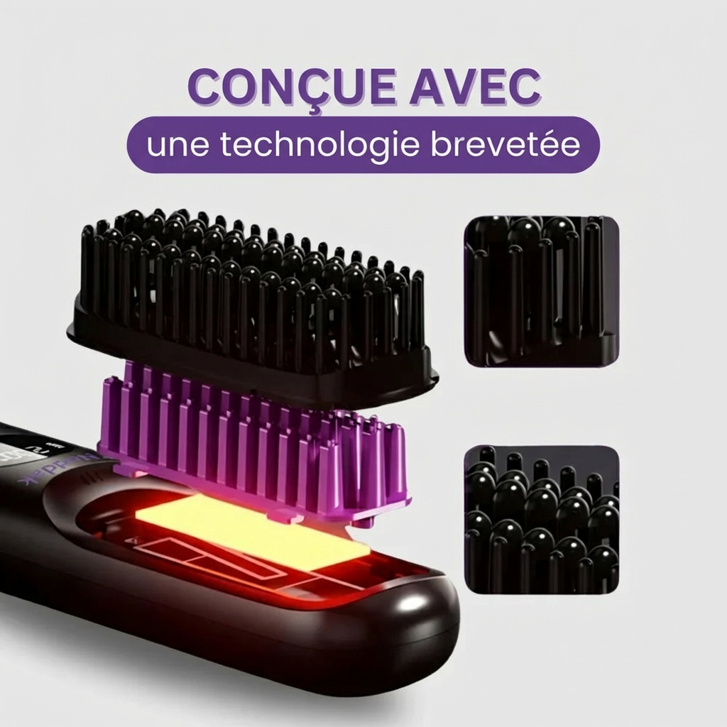 La PREMIÈRE brosse coiffante intelligente pour cheveux courts - Brosse NODDAK™
