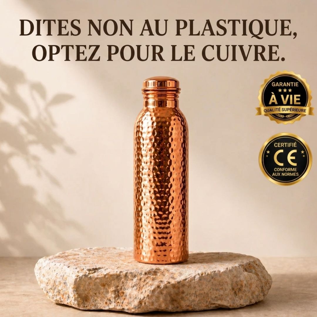 AquaCuivre – Gourde en cuivre purifie l’eau naturellement