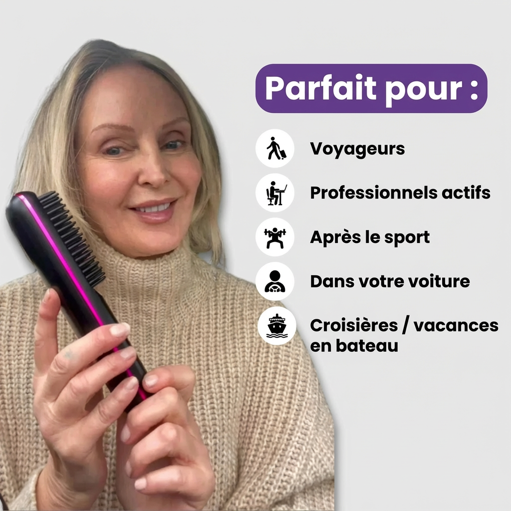 La PREMIÈRE brosse coiffante intelligente pour cheveux courts - Brosse NODDAK™