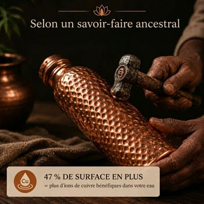 AquaCuivre – Gourde en cuivre purifie l’eau naturellement