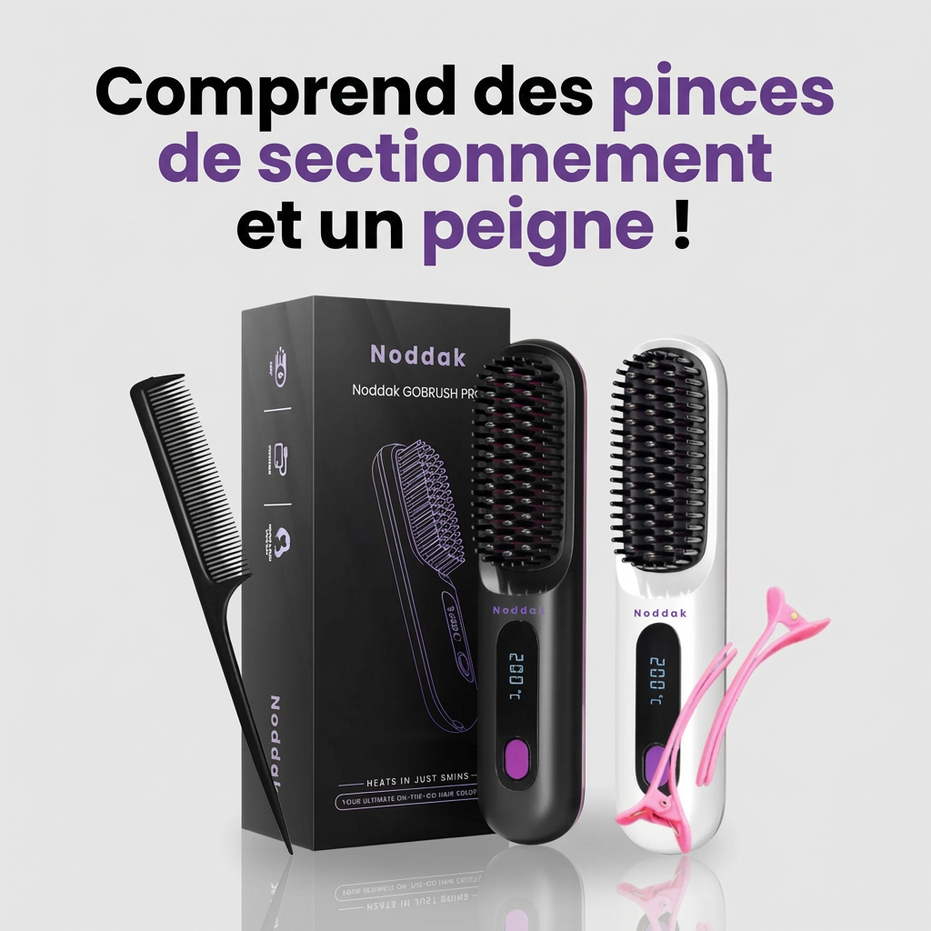 La PREMIÈRE brosse coiffante intelligente pour cheveux courts - Brosse NODDAK™